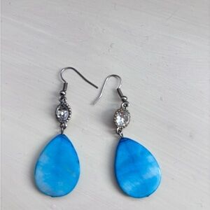 Elegant Blue Teardrop Earrings